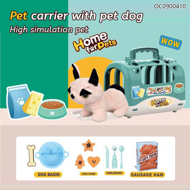 Baby dog stuffed animal toy custom plush dog toy high quality with pet accessories