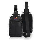 2020 New Model Promotional Waterproof Man's Sling Bags Travel PU Leather Sling Bag with Custom Logo