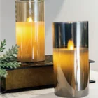 Led Light Candle Lights Kanlong Wholesale Dia 7.5*15cm Wax Candle Light With Glass Holder With 1L Warm LED Timer