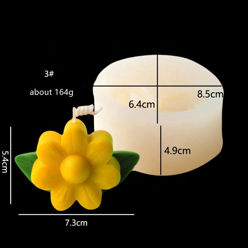 Best selling 3D geometric tulip flower shape crystal epoxy silicone molds suitable for making aromatherapy candle soap