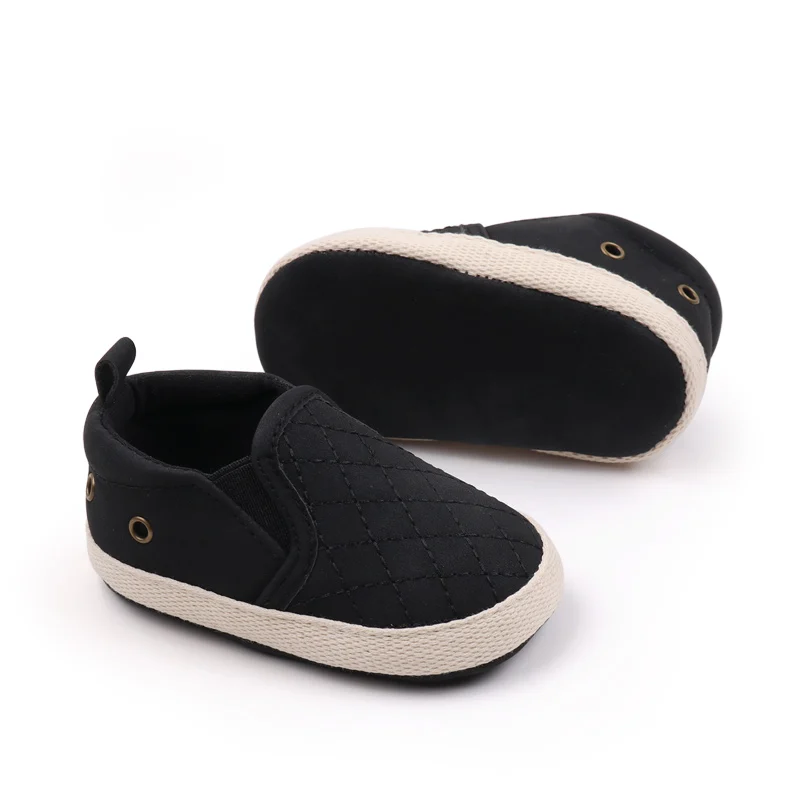 Rhomboid Pattern Design Soft Bottom Baby Boys Casual Shoes with Solid Color for Walking supplier