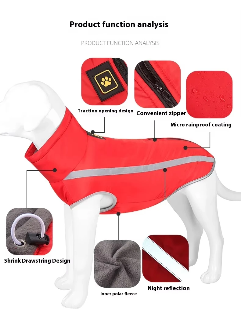 Hot Selling Dog Cotton-padded Autumn and Winter Warm Pet Clothes Thickened Multi-color Ski Waterproof Jacket Pet Products supplier
