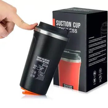 Wholesale Custom Logo Stainless Steel Reusable Color Anti Slip Non Spill Coffee Mug Milk Tea Cup With Suction Mugs