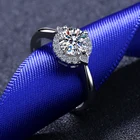 Silver Silver Platinum Plated Fashion Silver Jewelry 1ct Moissanite 925 Sterling Silver Ring