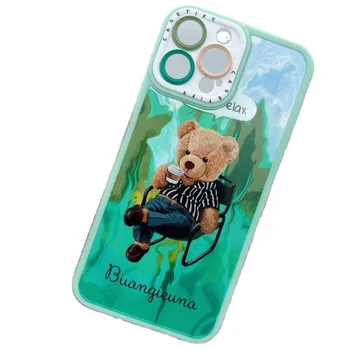 China supplier hot selling fashion luxury custom cute teddy bear mobile phone case for iphone 15 14 13 12 11 pro max plus 7 8