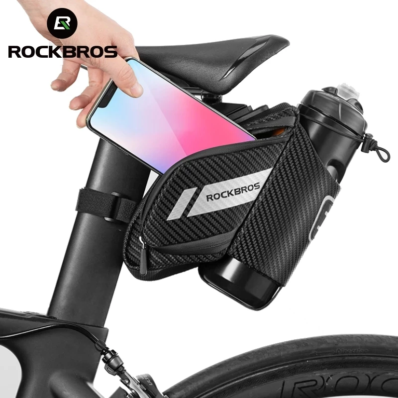 ROCKBROS Bike Cycling Triangle Frame Bottle Reflective Bag ＆ Water Bottle 