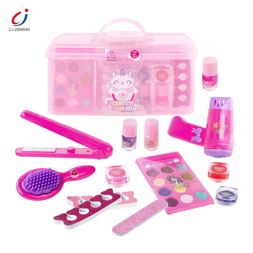 Chengji fashion pretend play toy education kids toys girls princess makeup sets beauty nail cosmetics beauty set toys for girls
