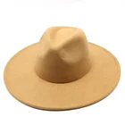 Hat Winter Hat Brim 9.5cm Fedora Hat For Women Winter Flat Bigger Wide Brim Felt Jazz Cap For Men
