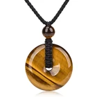 Pendant Necklace Mens Stone Pendant Tiger Eye Chakra Healing Pendant Necklace HIGH QUALITY TIGER EYE NECKLACE