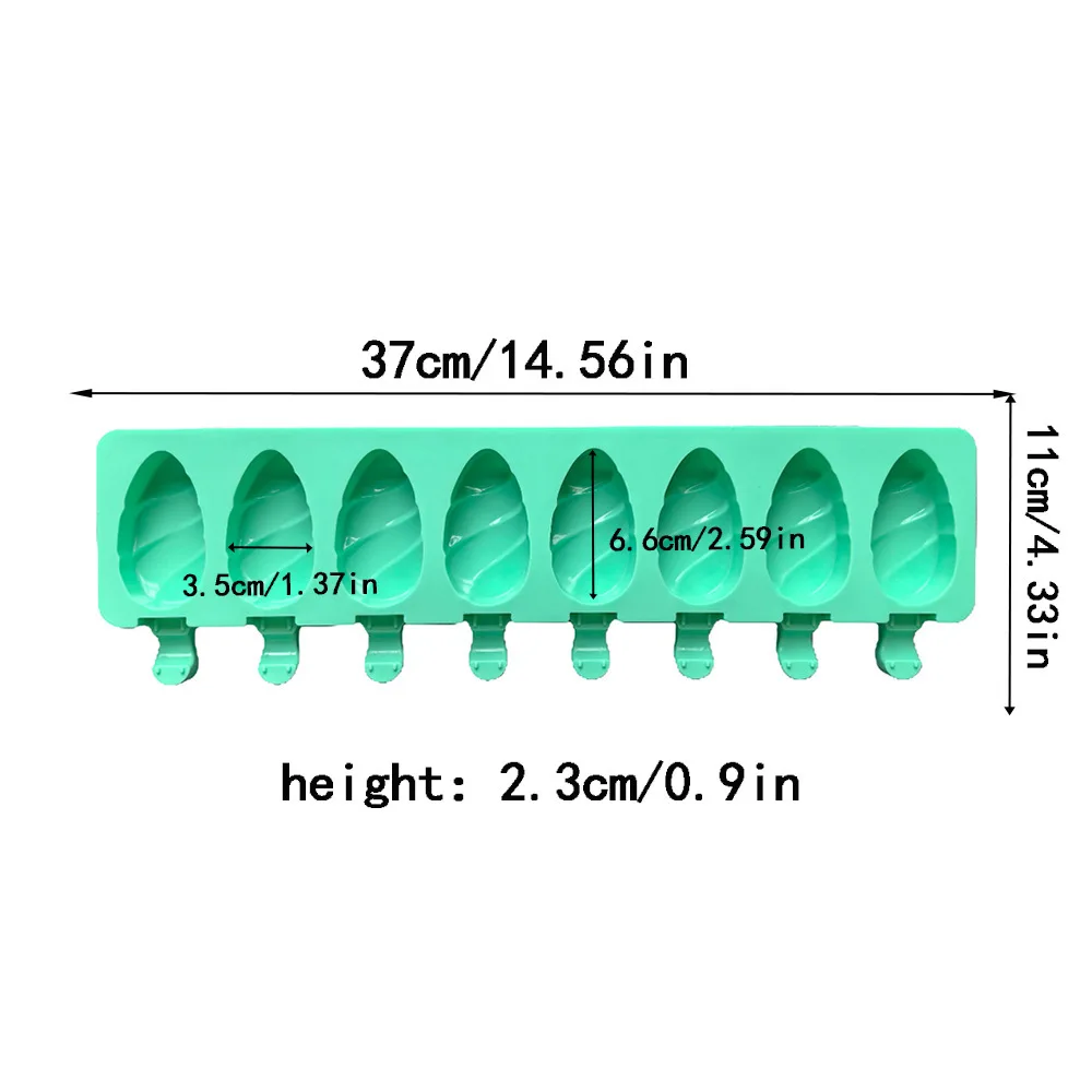 8 Hole Silicone Ice Cream Mold Makers Cake Dessert Decorating Baking Tools DIY Ice Cube Moulds Tray Popsicle Molds Reuse details