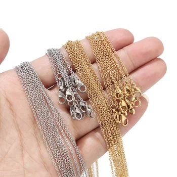 22inch high polishing rose gold welded flat cable Stainless steel o chains for pendant necklace