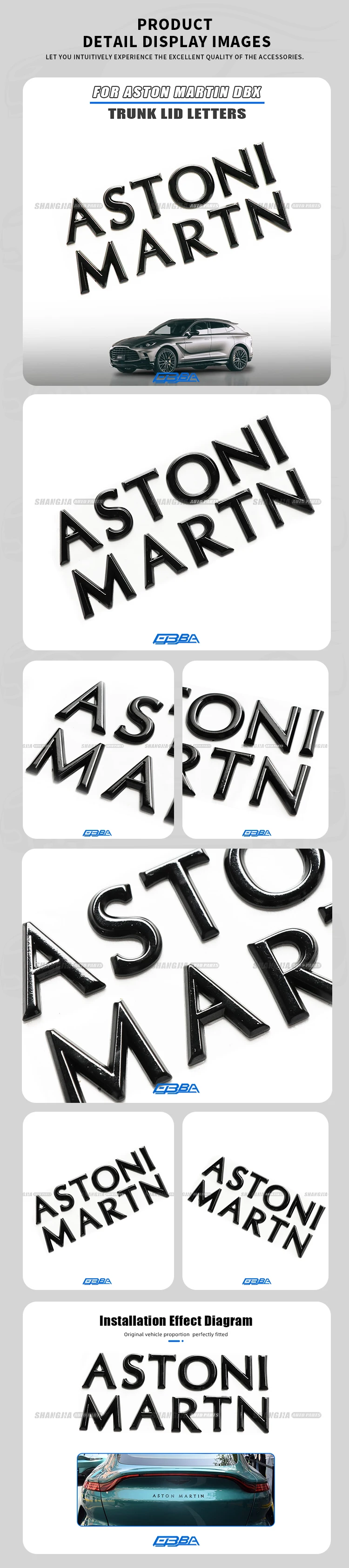 High Quality Metal Lettering Badge For Aston Martin DBX 2021 MY83-001B40-DA Strong Easy installation No Debonding Car Emblem manufacture