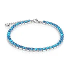 White Gold Hot Sell 18k White Gold Plated Fashion Jewelry Rainbow 3A Cz Stone Diamond Tennis Chain Bracelets For Women