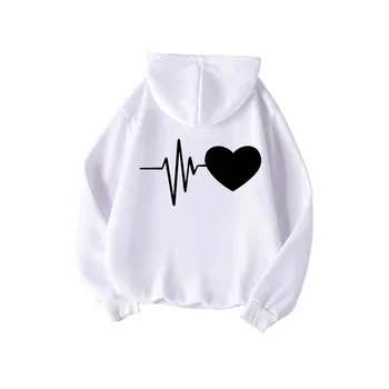 Autumn and winter women's hoodie custom logo pullover oversized casual knitted fabric love gym long-sleeved sweatshirt hoodie