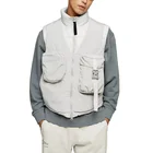 Nylon Vest Nylonnylon Utility Vest Men Multiple Pockets Sleveless Grey Utility Nylon Padded Winter Jacket Vest