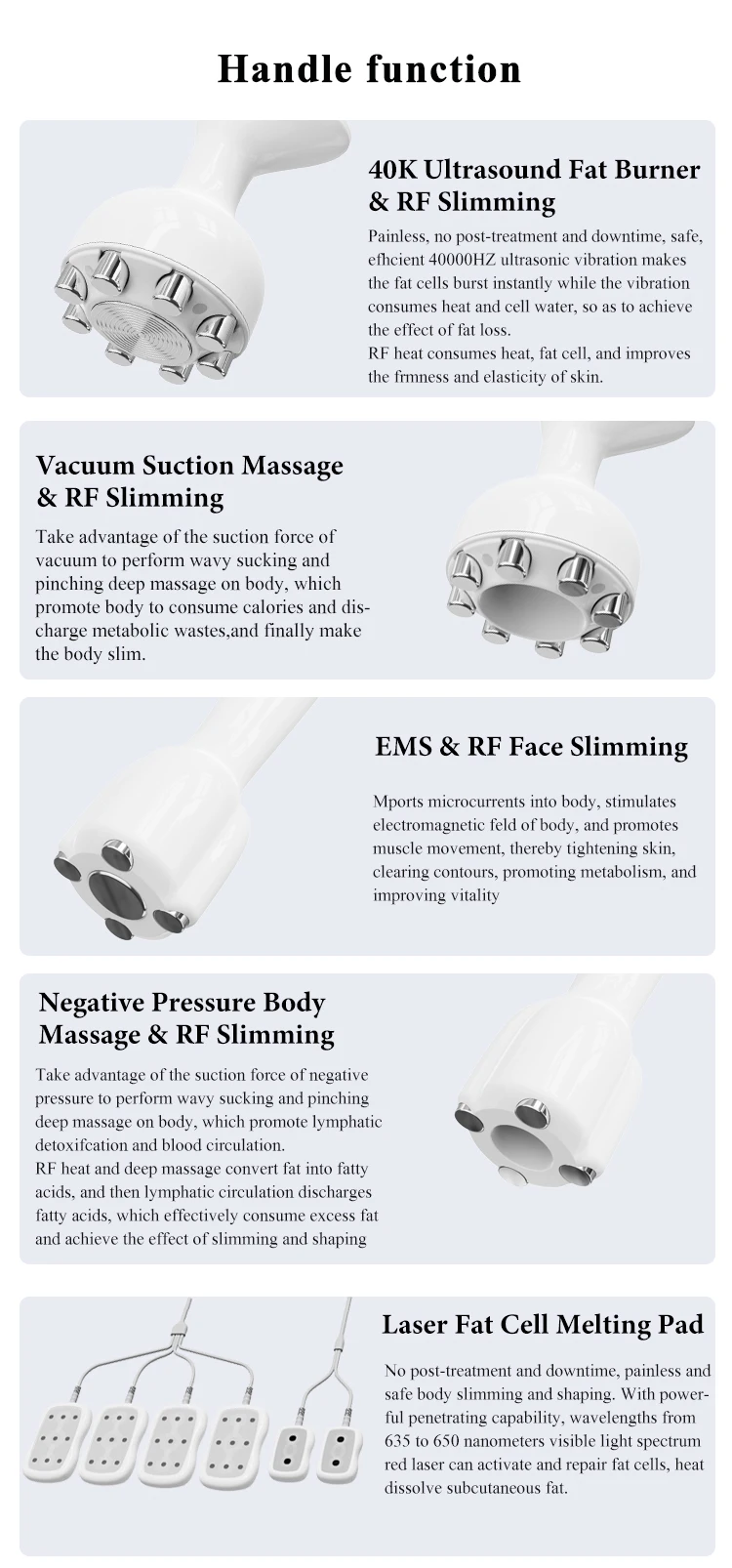 Professional Ultrasonic Body Shaping Machine With Cavitation Vacuum