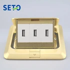 Electrical Equipment Floor Socket With Grounding 16A 2 USB Outputs 2.1A IP44 Electrical Equipment Plugs And Socket