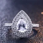Ring Ring Setting 925 Sterling Silver Pink Cubic Zirconia Pear Cut Shape Ring Halo Setting For Girls
