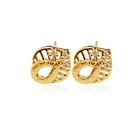 Laser Zircon Setting Laser Engraving Stud Earring Wholesale Champagne Gold Plated Earrings For Women