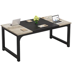 Tribesigns Modern Office Computer Desk 70.8 x 31.5 inch Large Study Writing Table Workstation for Home Office Black Grey