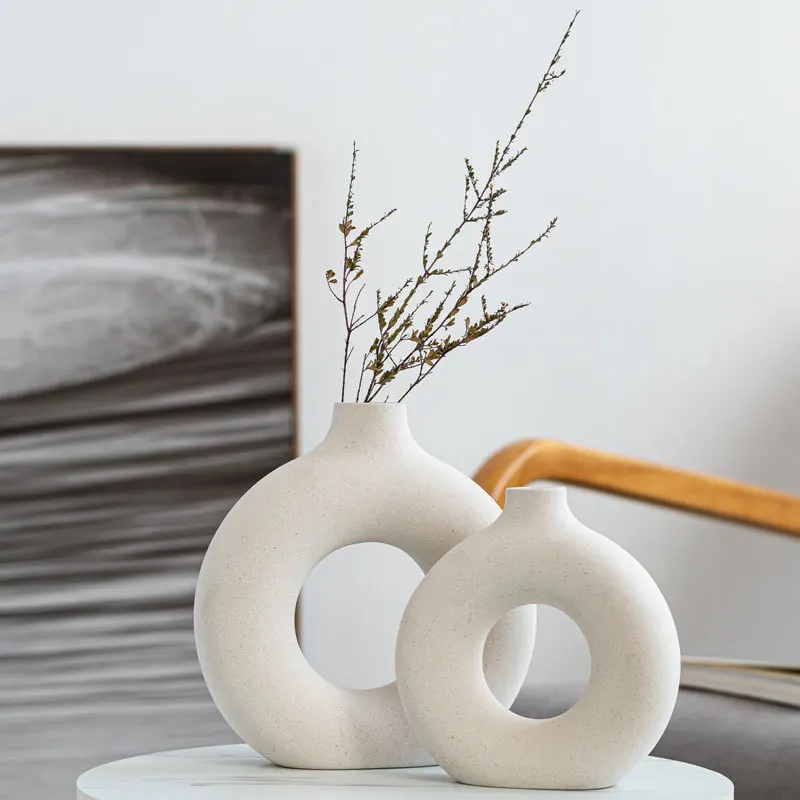 Home Decor Nordic Rustic Modern Decorative wholesale Ceramic Flower Vases Flower Ceramic Vases With Artificial Plants