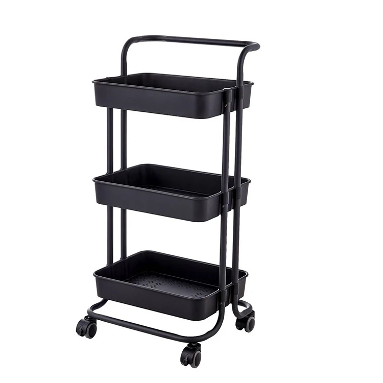 Factory Direct Supply Nordic Style 3 layers trolley With Armrests Kitchen Racks Removable Bathroom Baby Supplies Storage Rack