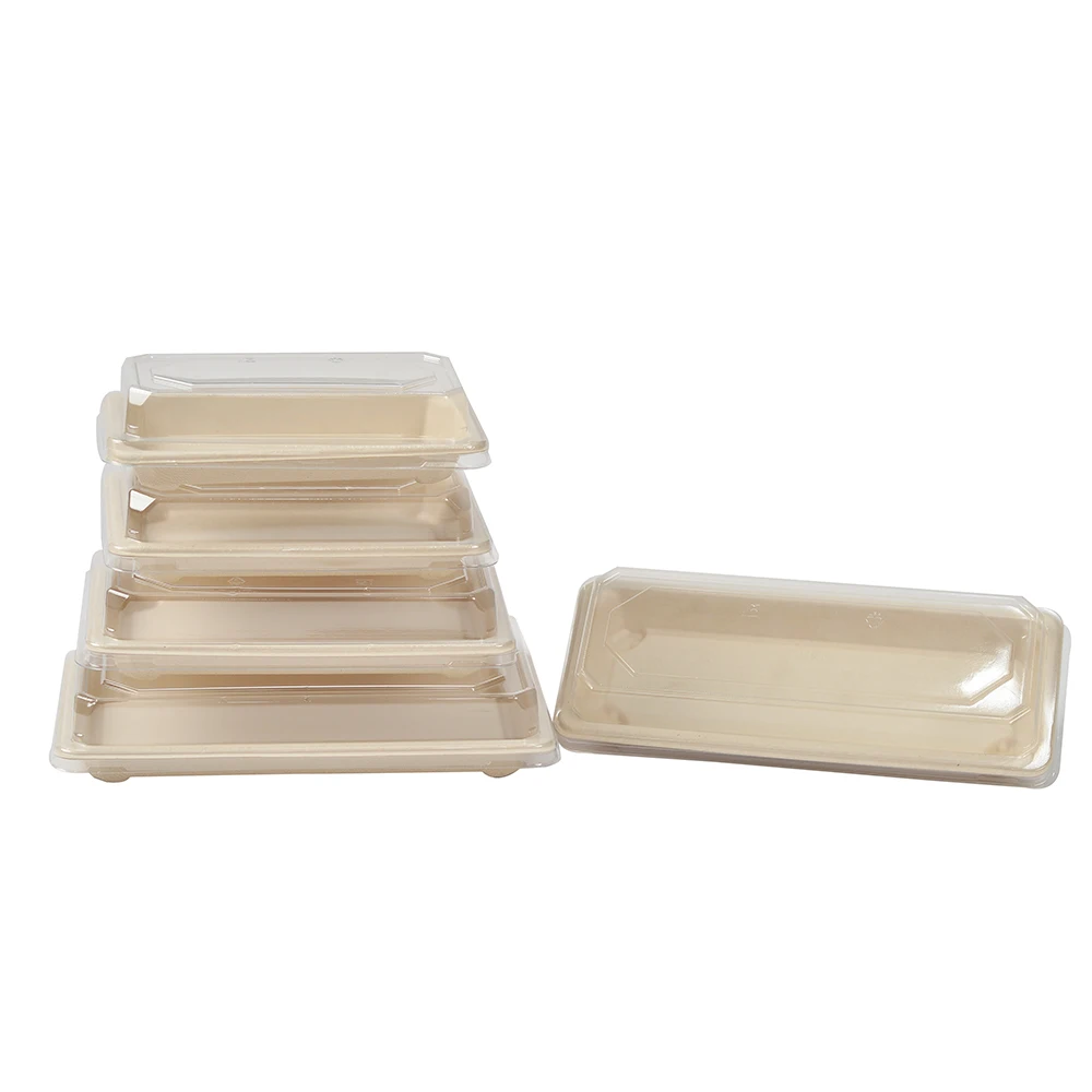 Eco Friendly Products Compostable Bagasse Food Serving Tray With