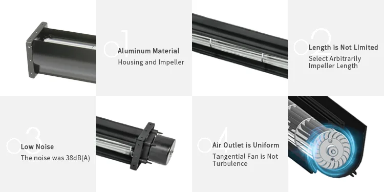 Tangential Fan, 24V, 50mm, Aluminum - detail 4
