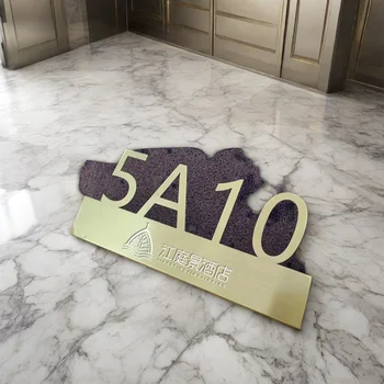 Customized 3d Metal Brass House Door Number Plate Adhesive Apartment Door Number Letters