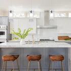 Pendant Glass Glass Pendant Light Contemporary Mini Hanging Pendant Lamp Cylinder Dual Glass Kitchen Pendant Light