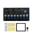 Car Rocker Switch With LED Voltmeter 12v USB Socket Vehicle Switch Panel For Caravan Motorhome