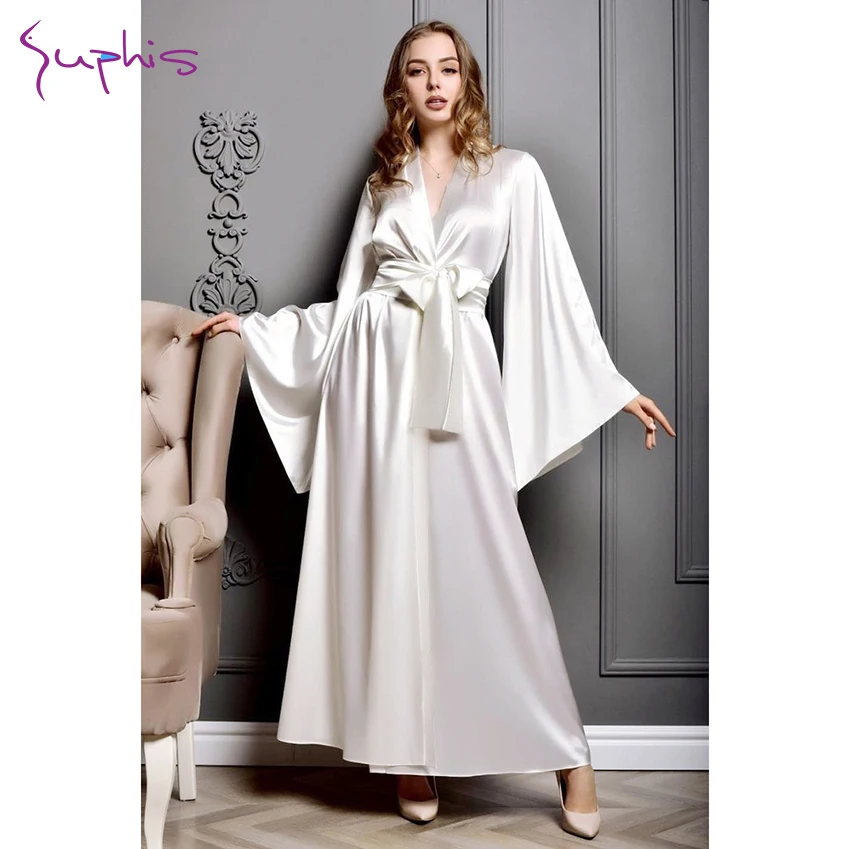 Nap Silk Kimono Robe in White robe dresses and bathrobes Womens Clothing Nightwear and sleepwear Robes 