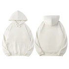 100% High Quality 100% Cotton 400gsm Fluffy Basic Hoodie With Drawstring Blank