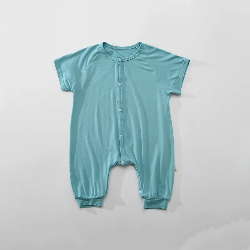 Infant Modal Pajamas Breathable Anti-Kick Summer Baby Air Conditioning Clothes Belly Protection Rompers Thin