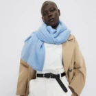 Wool Scarf European And American Style Wool Shawl Men And Women Long Monochrome Spot Scarf