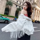 Coat Custom Fringe Denim Jacket Girls Plain Solid Color White Denim Jacket Coat