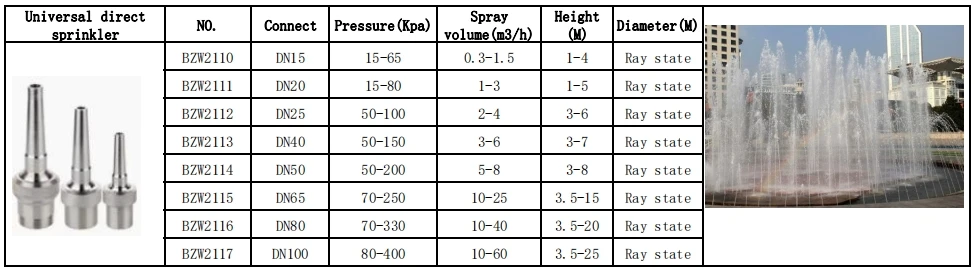 Adjustable Outdoor Stainless Steel Spray Water Dry Deck Fountain Nozzle Stone Garden Product details