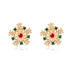 Fashion 2021 European And American Fashion Cartoon Alloy Christmas Enamel Stud Earrings Collection For Woman