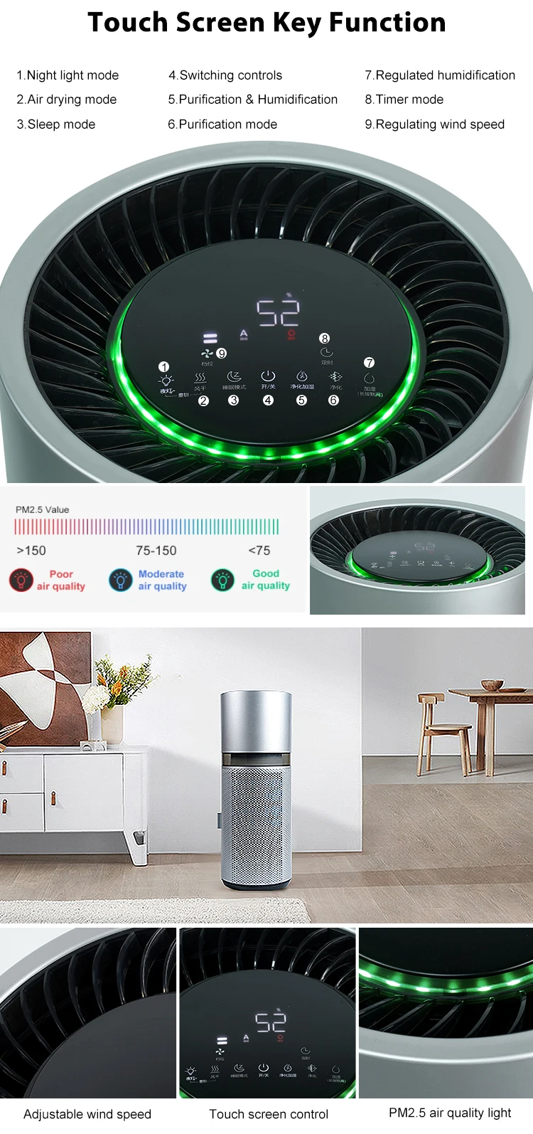 Air Purifier, Electric, HEPA Filter - detail 8