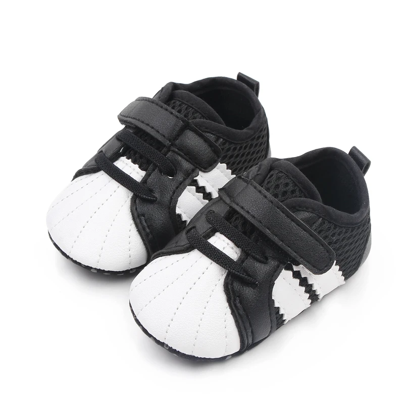 Shell Head Color Mesh Breathable Slashes Baby Soft Soled Toddler Shoes for Girls and Boys details