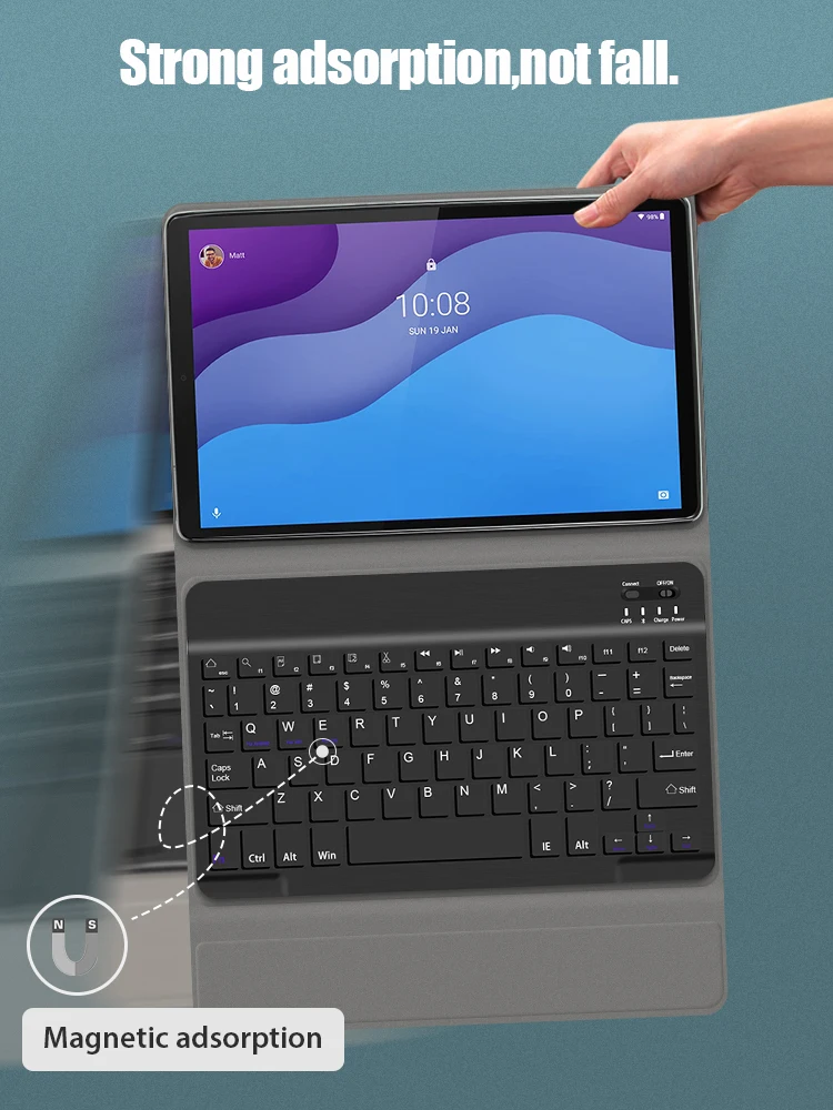 Wireless Keyboard Case For Lenovo M10 Hd 2nd 2020 Tbx306 Cover With