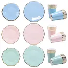 Rose Gold Party Supplies Paper Plates Christmas Party Supplies Tableware Rose Gold Cup Plates Paper Set