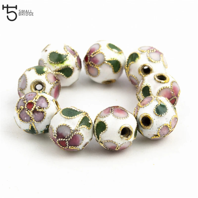 12mm copper enamel beads charms for jewelry making diy accessories for woman cloisonne spacer beads wholesale-32