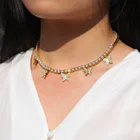Necklace Hotsale Bling Rhinestone Butterfly Pendant Necklace Tennis Chain Shiny Crystal Butterfly Necklace