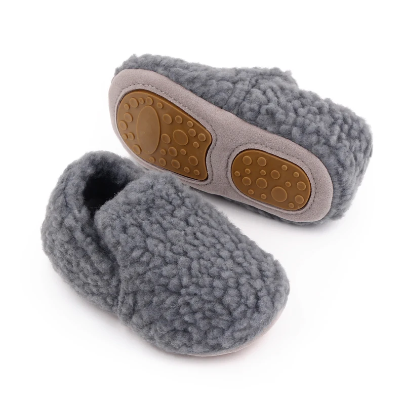 Winter Autumn Warm Baby Infant Toddler Girls Boys Plush Slippers Rubber Sole Slip on Loafers Causal Shoes Princes Shoes Gift manufacture