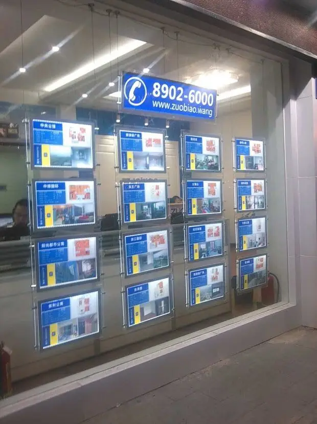 product advertising light box acrylic real estate agency led window display-10