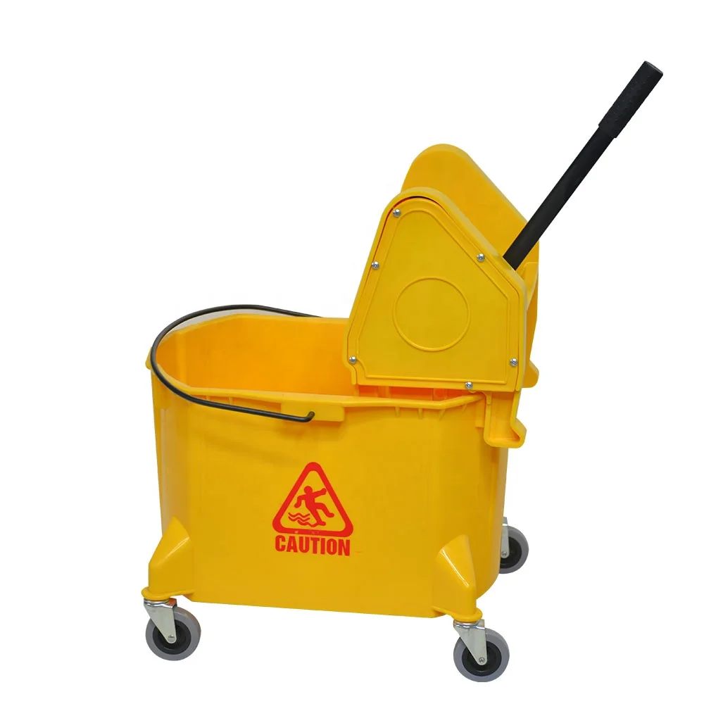 GOODMAN 36L Wringer Mop Bucket Cleaning Plastic Trolley Down-press Deluxe Wringer Mop Bucket