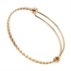 Cuff Cuff Bangle Stainless Steel Metal 2mm Thickness Gold Plating Color Twist Pattern Cuff Bangle