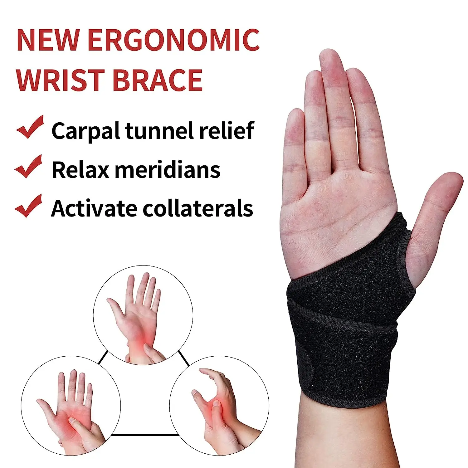 Doctor Developed Premium Neoprene Wrist Support Wrist Brace, Wrist Strap Hand Support Suitable for Both Hands