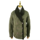 Coat Winter Fake Suede Bonded Teddy Fur Overlap Front Shawl Lapel Jacket Patched Pocket Coat
